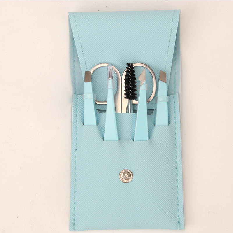 Stainless Steel Clip False Eyelashes Brush Eyebrow Trimming Set