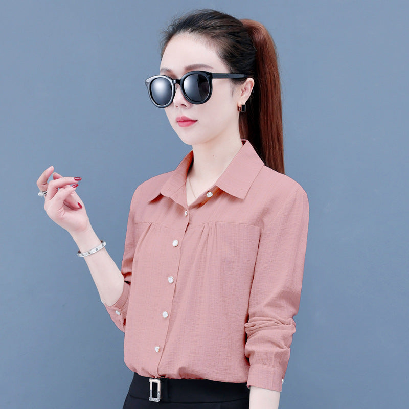 Casual Middle-aged Mom Long Sleeve Shirt