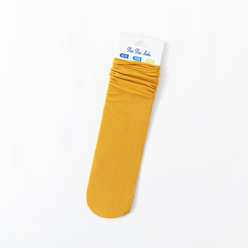 Ladies Velvet Solid Color Loose Mouth Socks