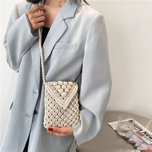 Woven Bag Fashion One-shoulder Western Style Messenger Texture