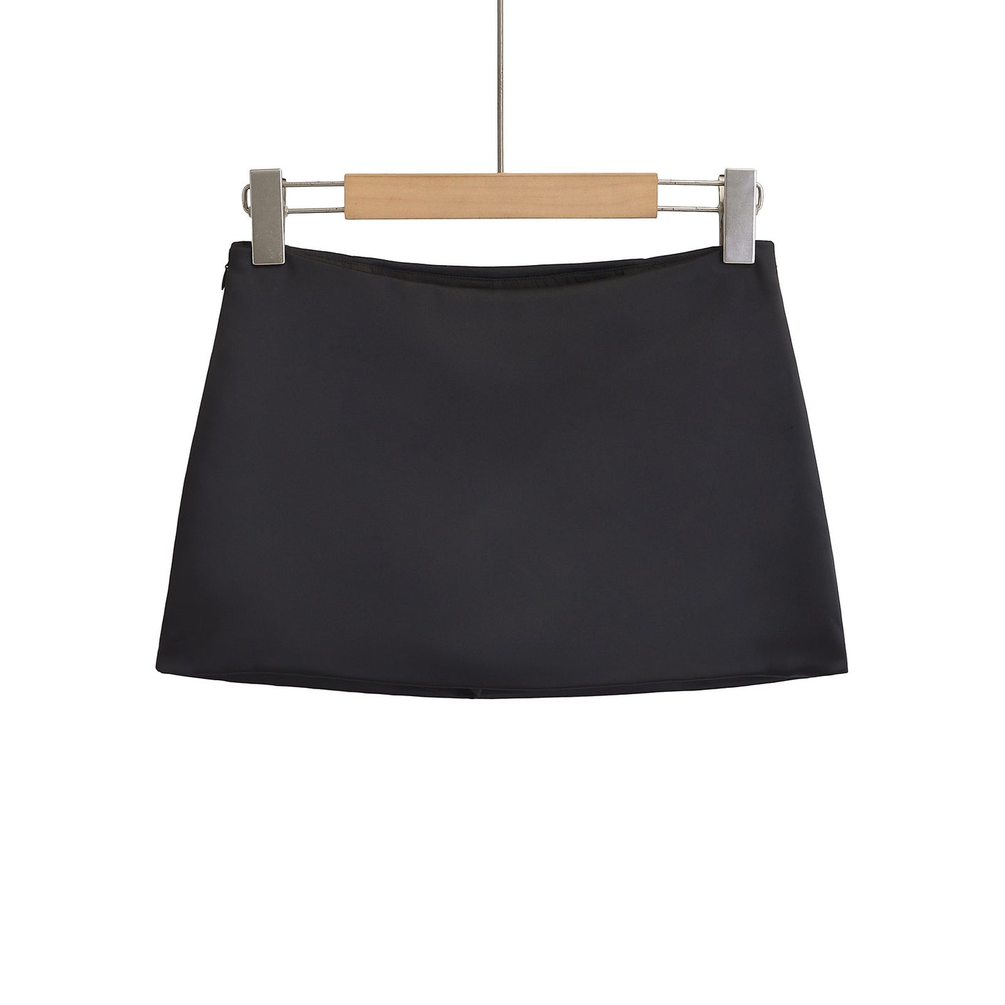 Summer New Sexy Low Waist Cropped Satin Skirt With Lining