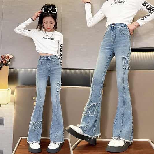 Denim Bell-bottoms Casual Børnebukser