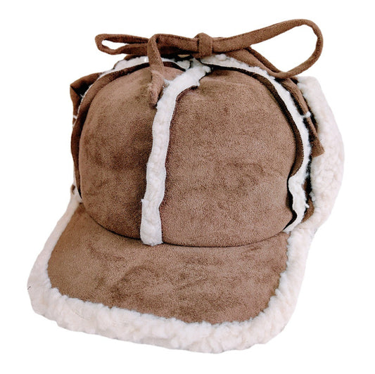 Rope Ushanka Women's Lamb Wool Fleece-lined Thermal And Windproof Cold Protection Earflaps Northeast Hat
