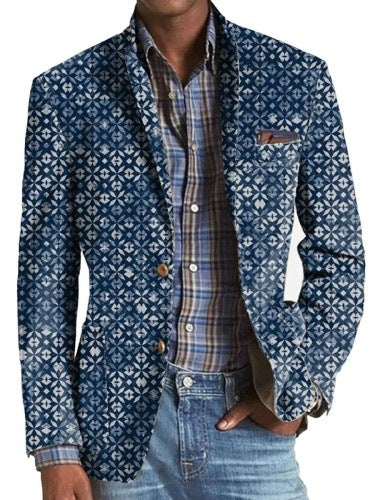 Men's Suit Striped Plaid Coat
