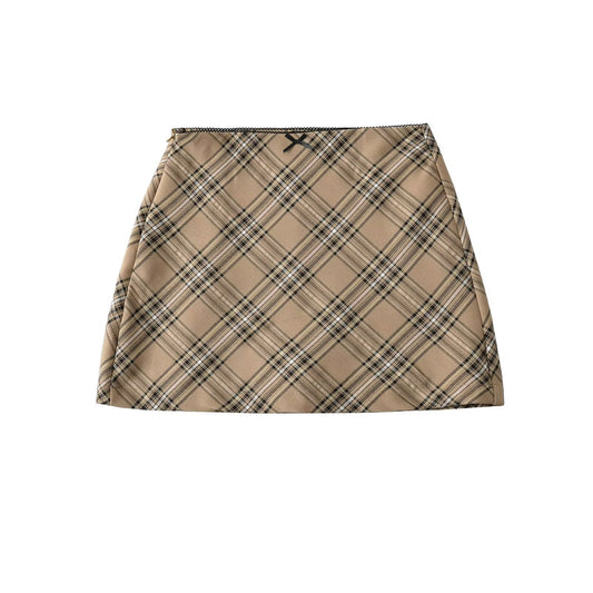 Autumn And Winter Aristocratic Style Retro British Plaid Skirt