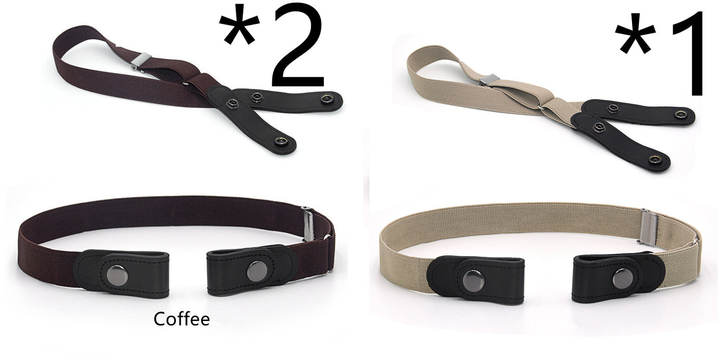 Jeans Belt Seamless Elastic Without Buckle All-match Lazy Belt