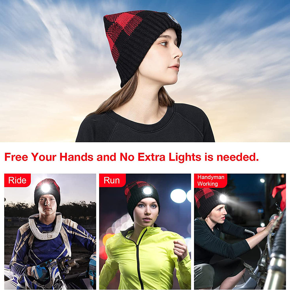 Bluetooth 5.0 Binaural Stereo LED Knitted Hat
