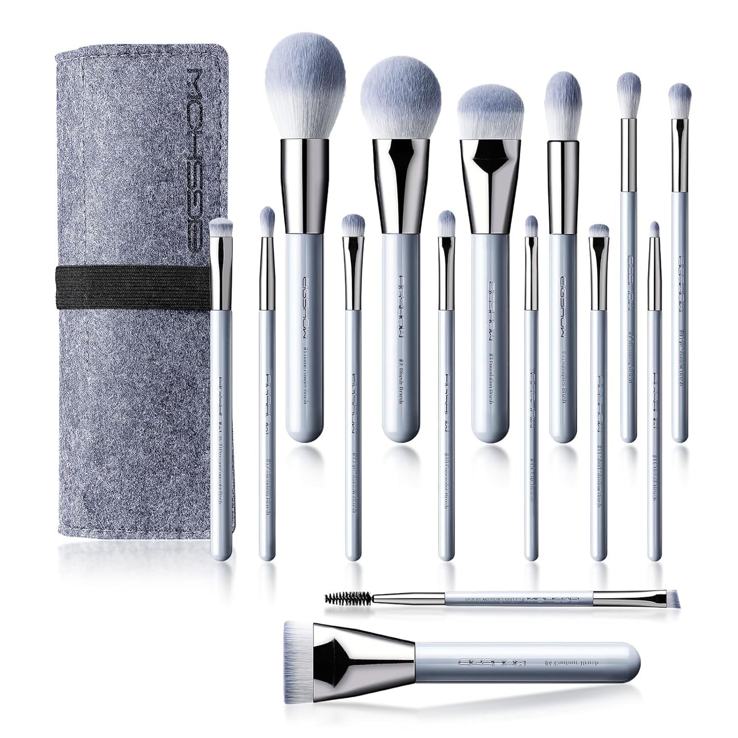 Make up Pinsel, 15 Teile Essenzielle Profi Kosmetikpinsel Im Set, Schminkpinsel, Vegan Make up Pinsel, 7 Stk Lidschattenpinsel, Puder, Rouge, Foundation, Highlighter Pinsel Usw. (Blau)