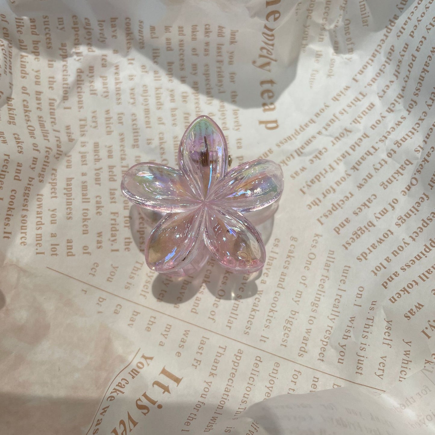 Plumeria Rubra Grip Flower Barrettes Female 4CM