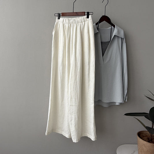 Thin Drape Slim-fit Wide-leg Pants
