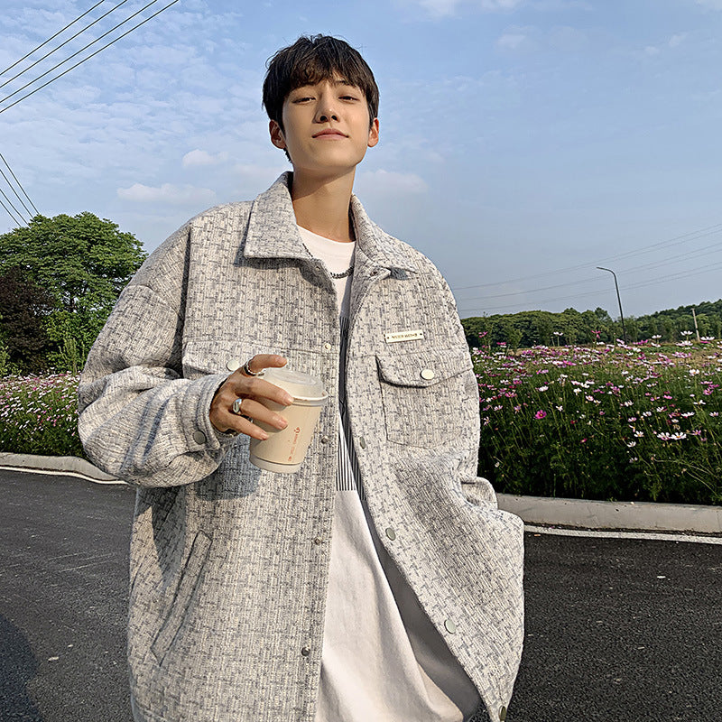 Small Fragrant Wind Coat Men's Autumn Loose Casual Harbor Style Sub Jacket