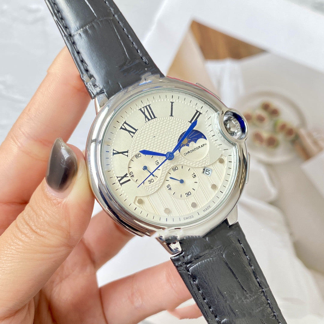 Fashion Casual Card Three-pin With Calendar Business Quartz Watch
