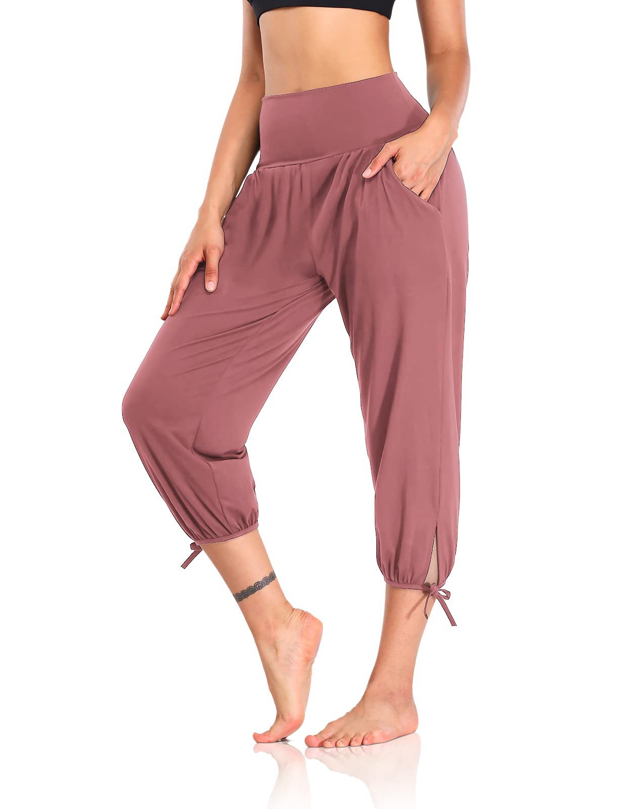 Loose Comfort And Casual Cropped Knitted Jogger Pants