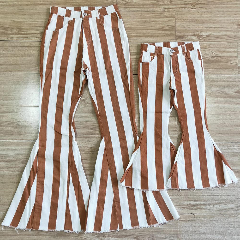 Wholesale New Fashion Baby Girls Denim Striped Bell Bottom