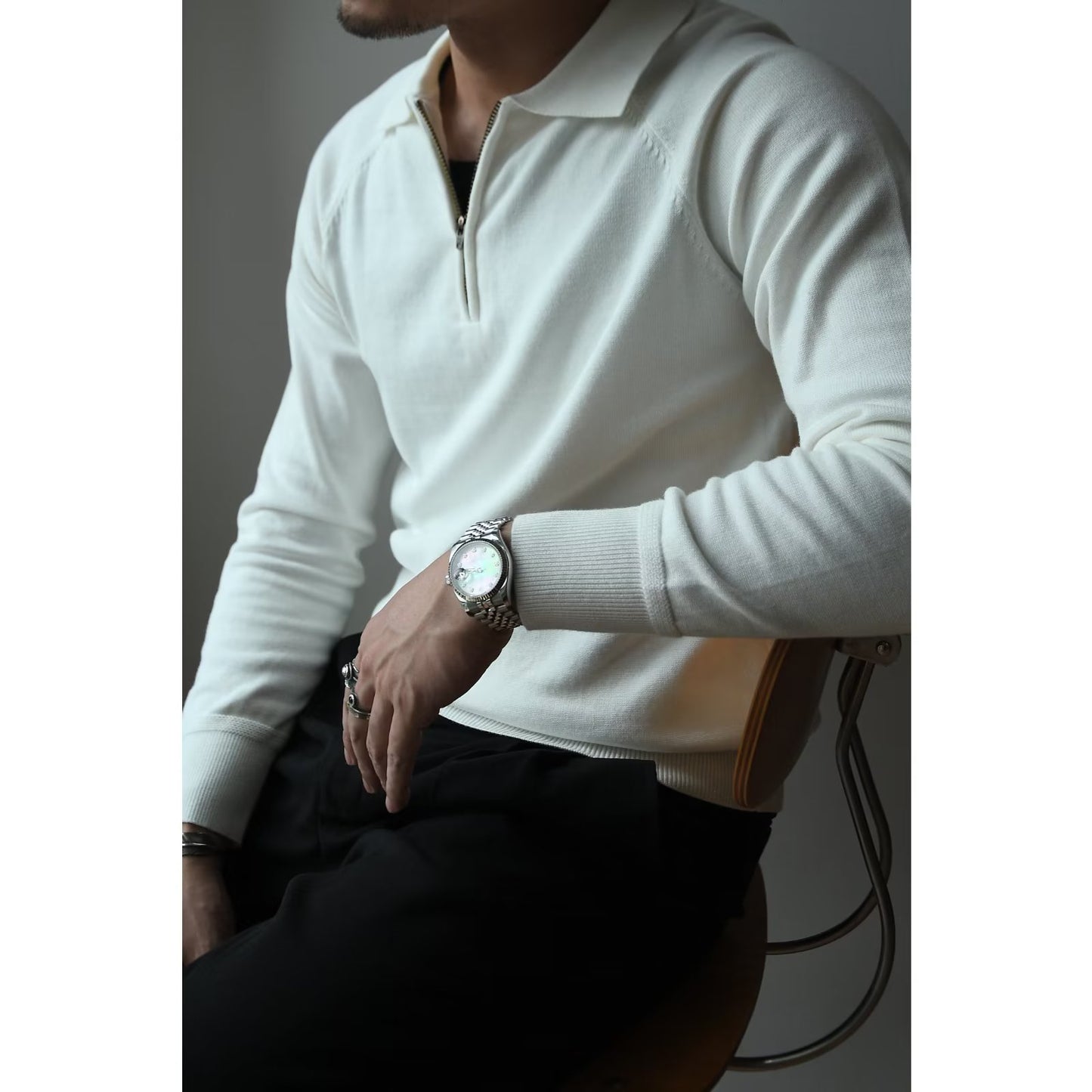 Men's Collar Korean Style Trendy Casual Long Sleeved Top