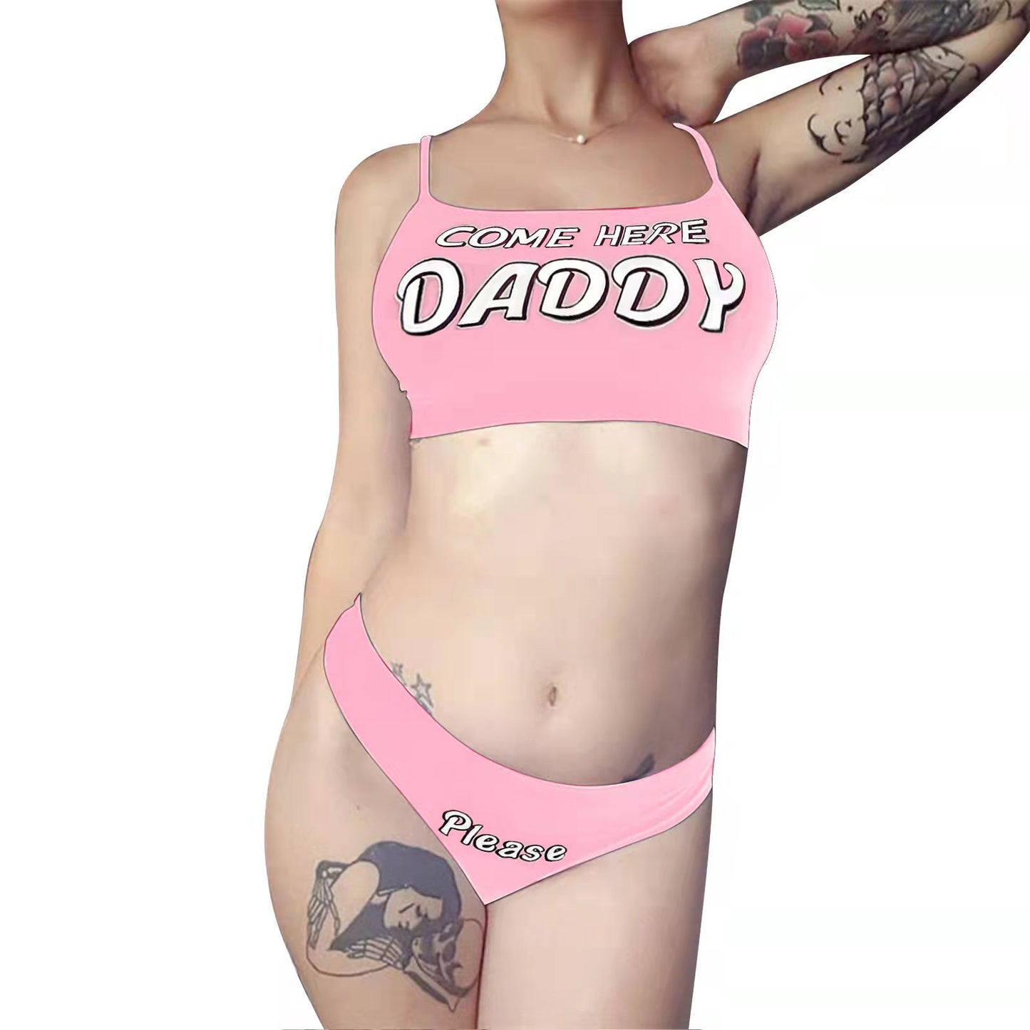 Women's Fashion Letter Printing Tight Braces Suit