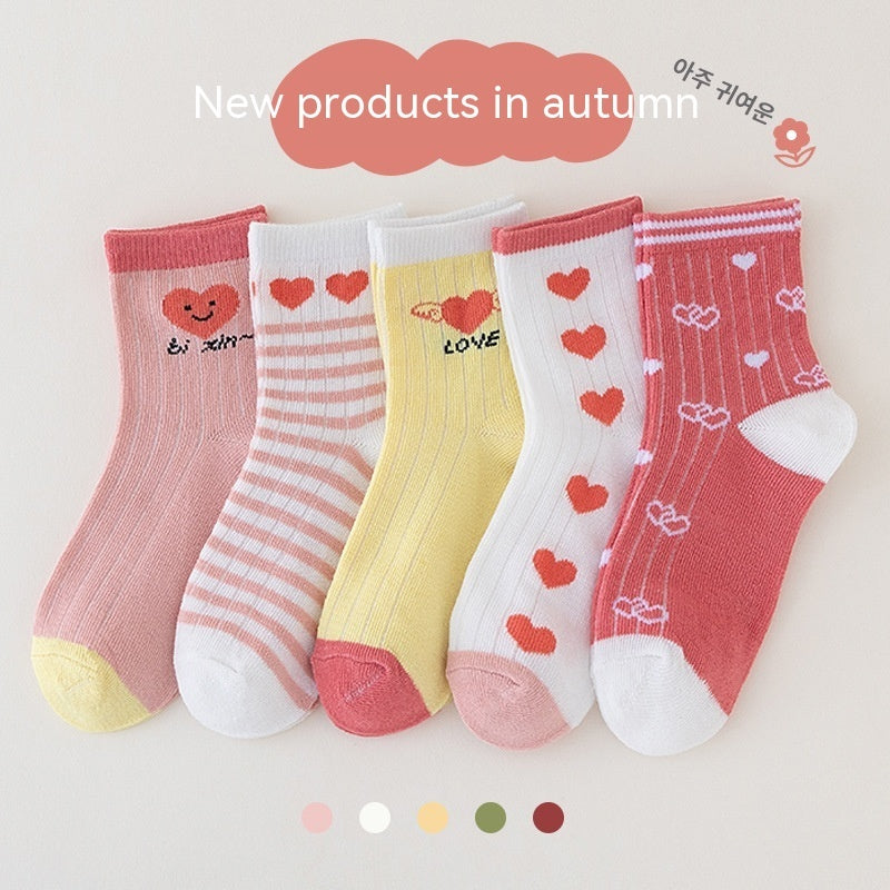 Boy Girls'socks Versatile Student Mid-calf Polyester Socks