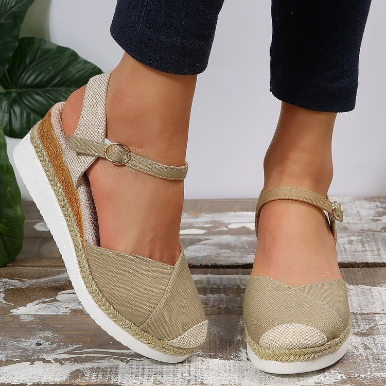 Dame Casual Kilehæle Sandaler med Lukket Tå og Ydre Spænde