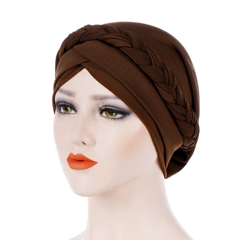 Monochrome Braided Baotou Hat Milk Silk India