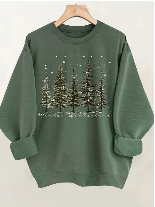 Christmas European Floral Print Women's Sweater