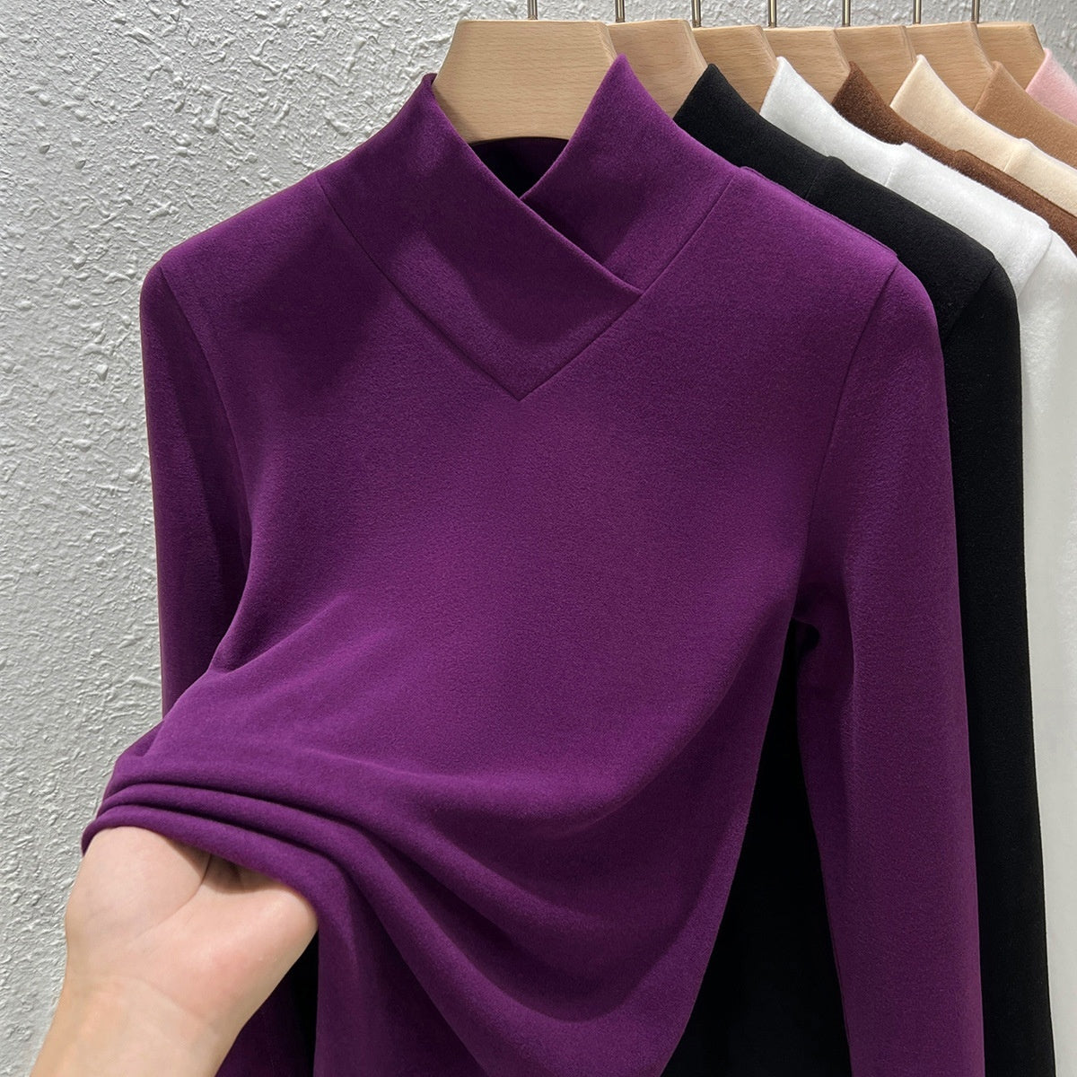 Undershirt Women's Inner Western Style Small Shirt Double-sided With Velvet