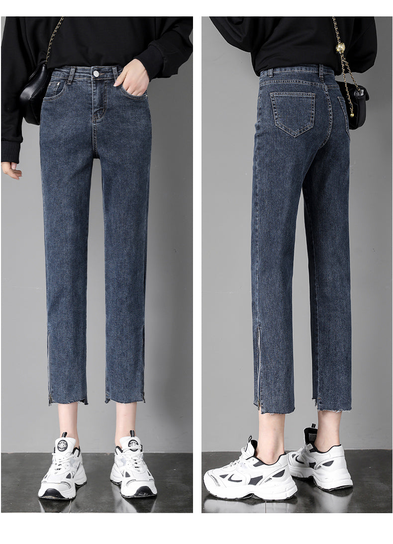 High Waisted Thin Nine Point Small Cigarette Pipe Women's Pants Spring And Autumn