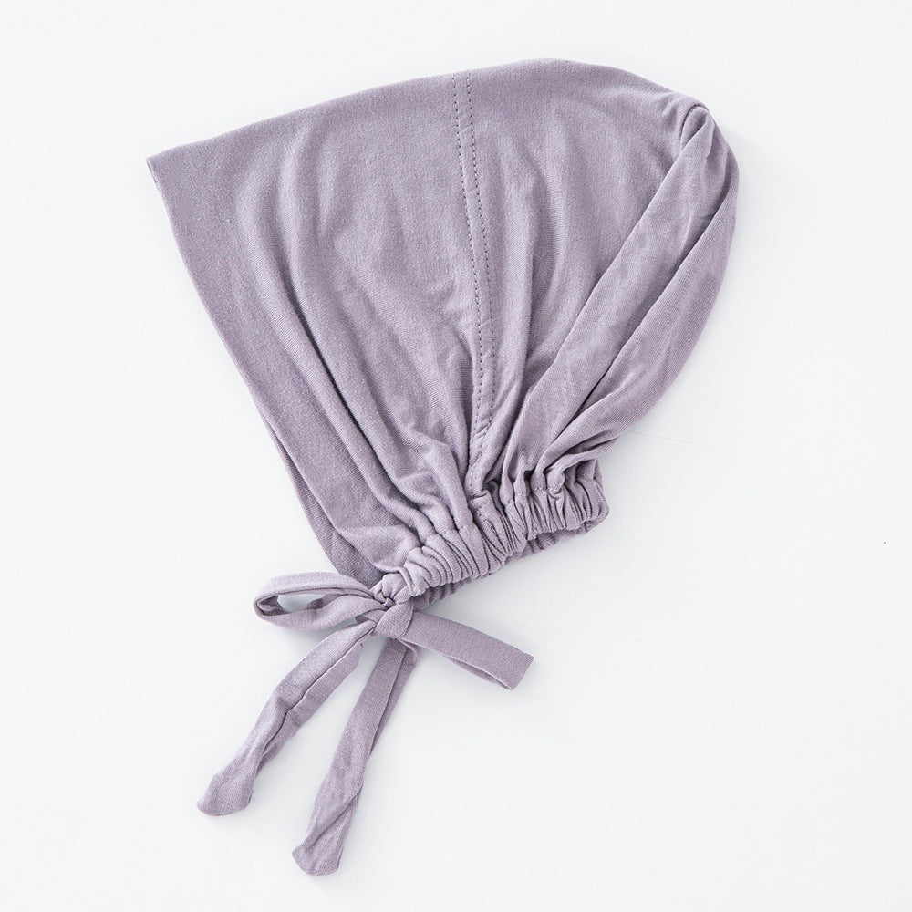Women's Fashion Solid Color Lace-up Bottoming Hood