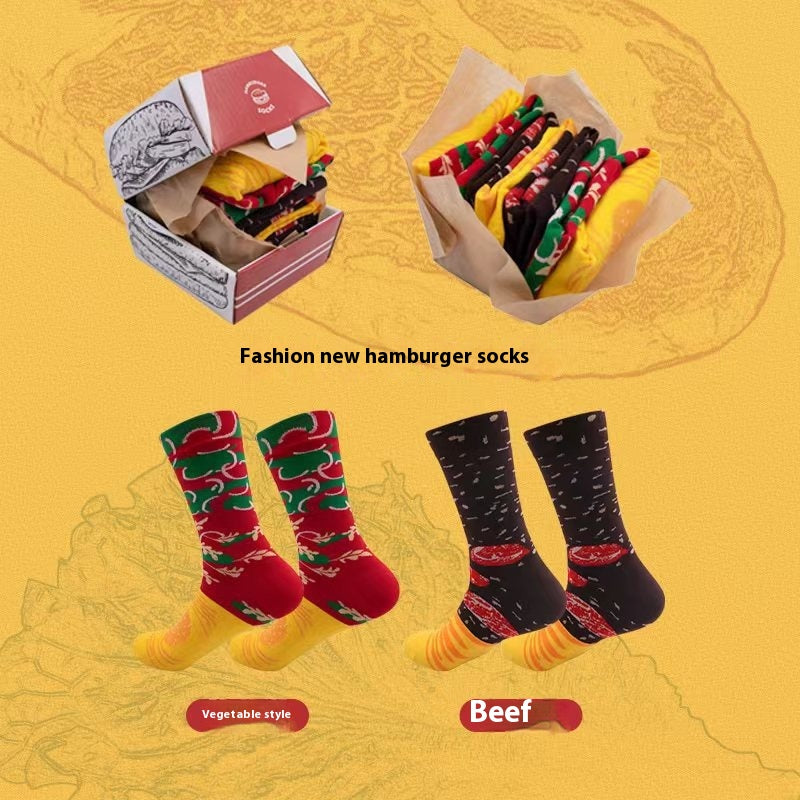 Christmas Creative Hamburger Socks Party Socks Gift
