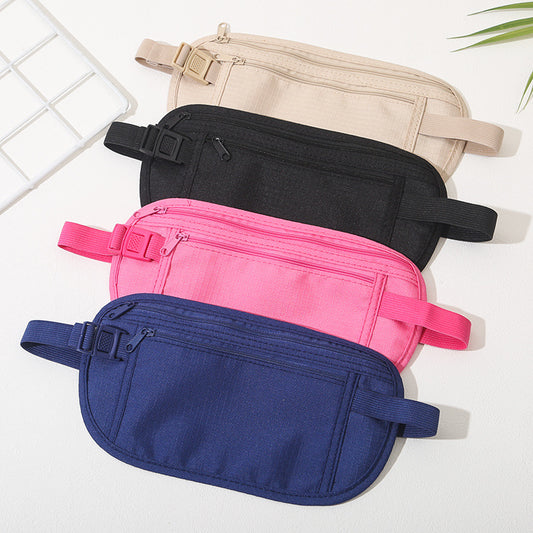 Invisible Thin Passport Burglar-proof Next To The Skin Waist Bag