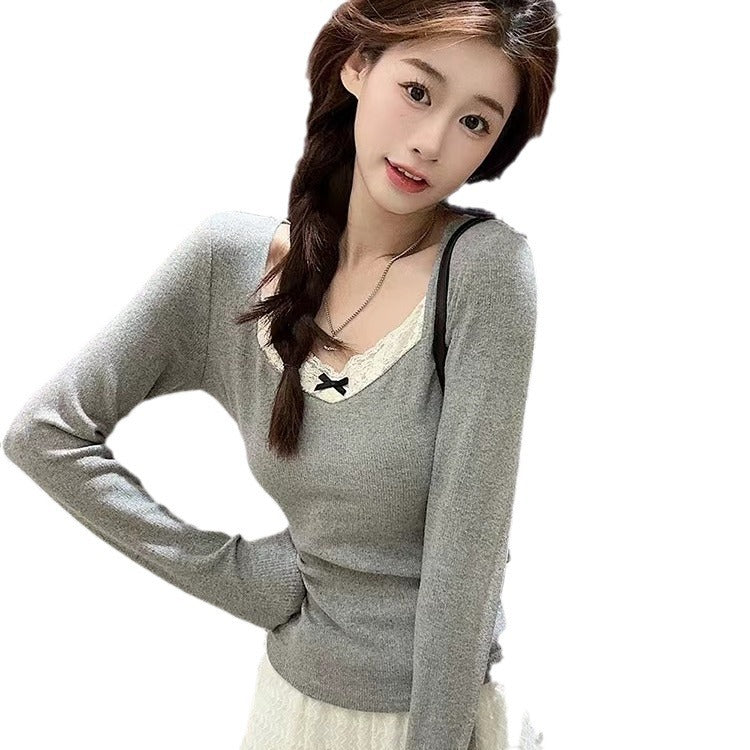 Autumn And Winter Brushed Warm Sweet Inner Bottoming Shirt Women