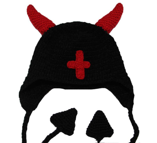 Funny Devil Horn Hat Cross Halloween
