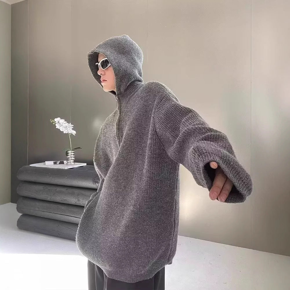 Men's Casual All-Match Knitted Half-Zip Sweater