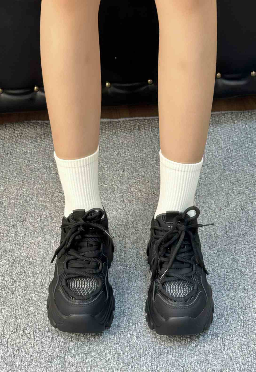 Raise The Bottom Dad Shoes Women's Breathable Net Cloth Casual Shoes  8cm