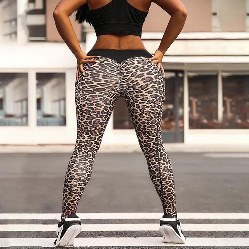 Hofteløftende Leopard Yoga Leggings