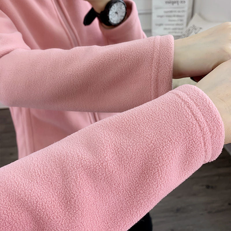 Polar Fleecejakke til kvinder, dobbeltsidet, fortykket sweater