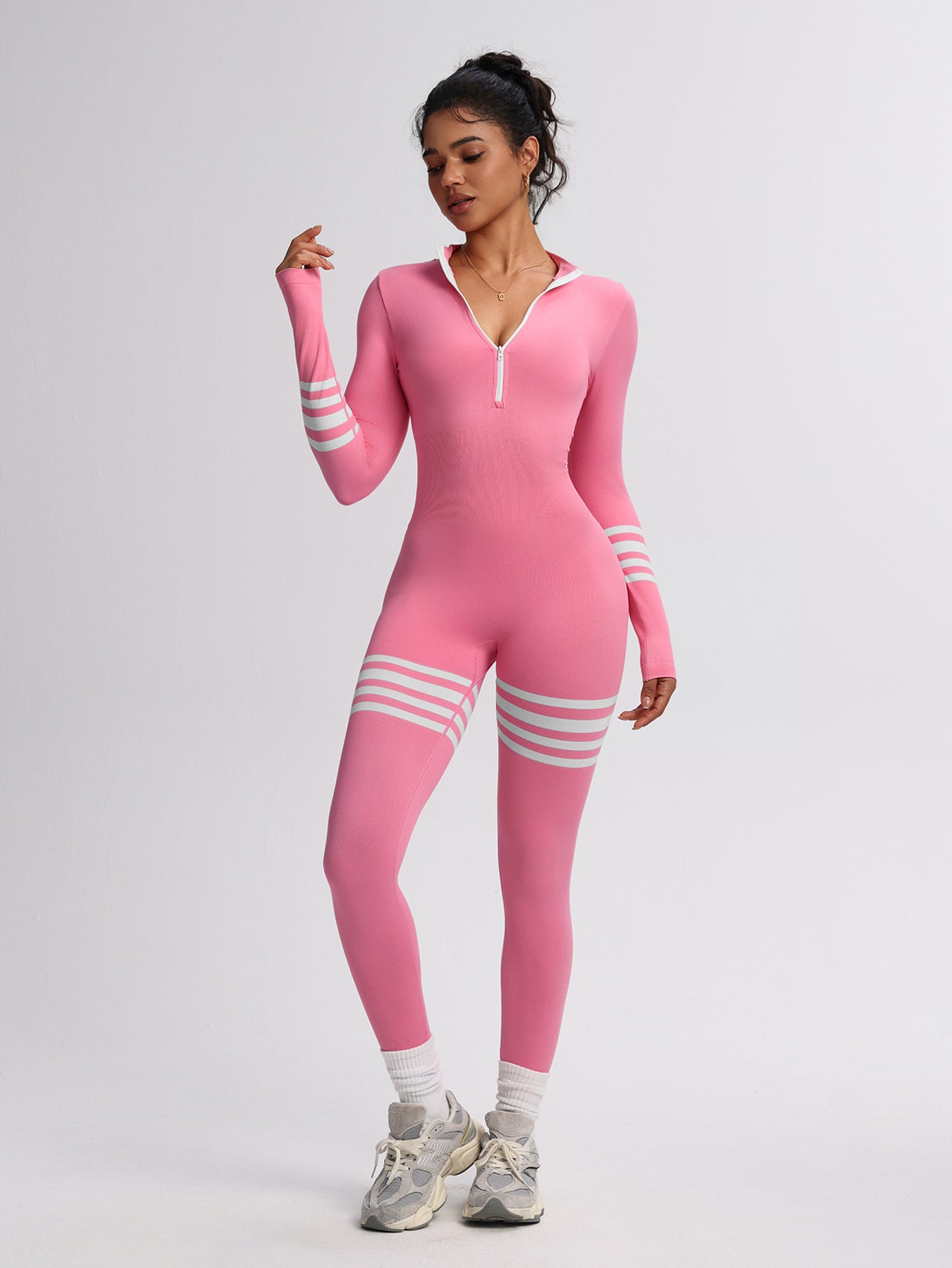 Womens Outdoor Long-sleeve One-piece Pants For Sports And Fitness