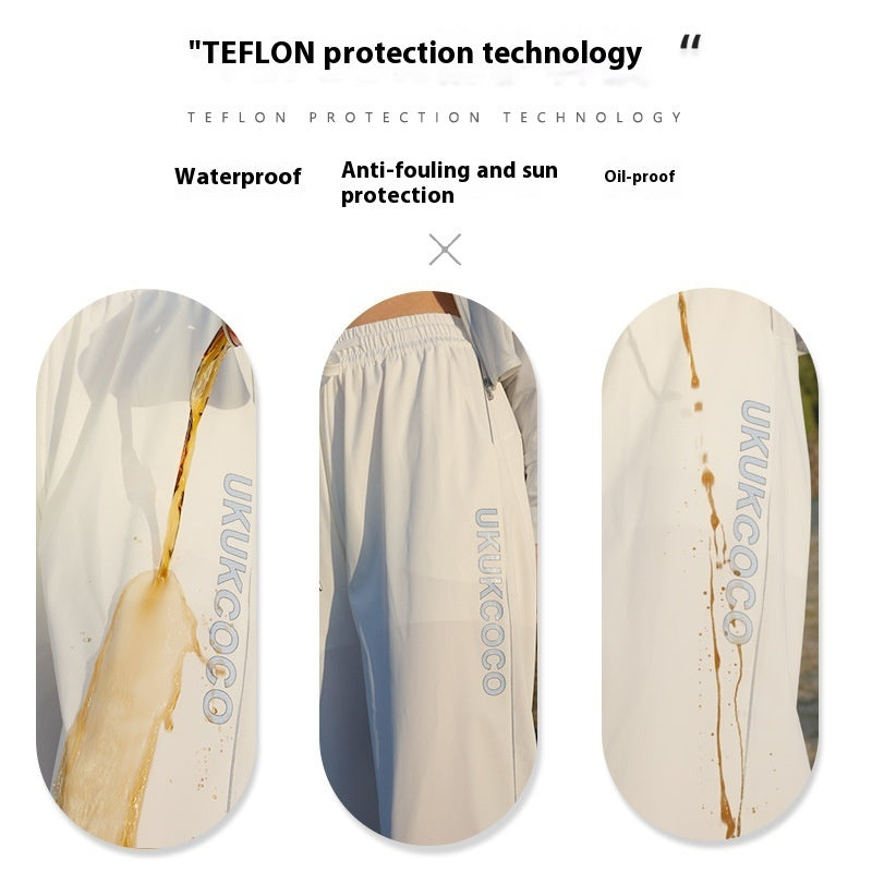 Cropped Ice Silk Sports Pants Female Breathable Women's Pants Thin