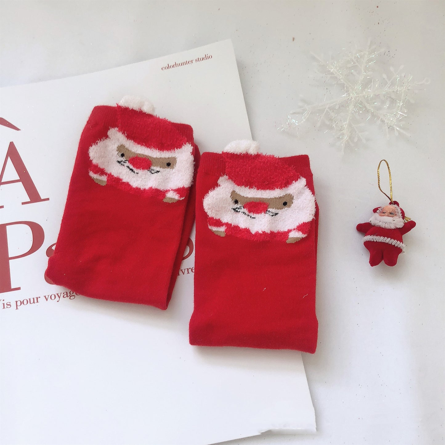 Creative Christmas Print Women's Cartoon Straight Socks
