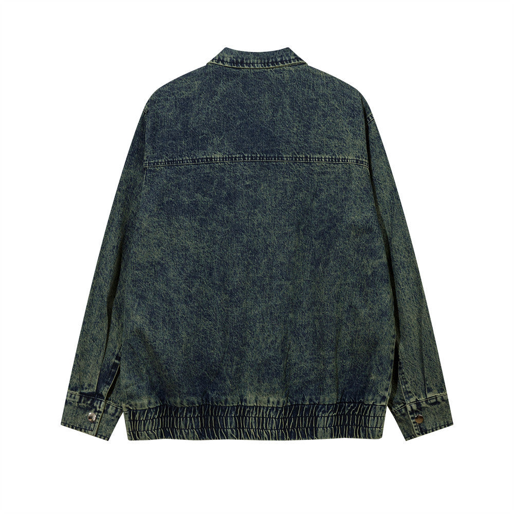 American Style Old Gradient Color Denim Jacket