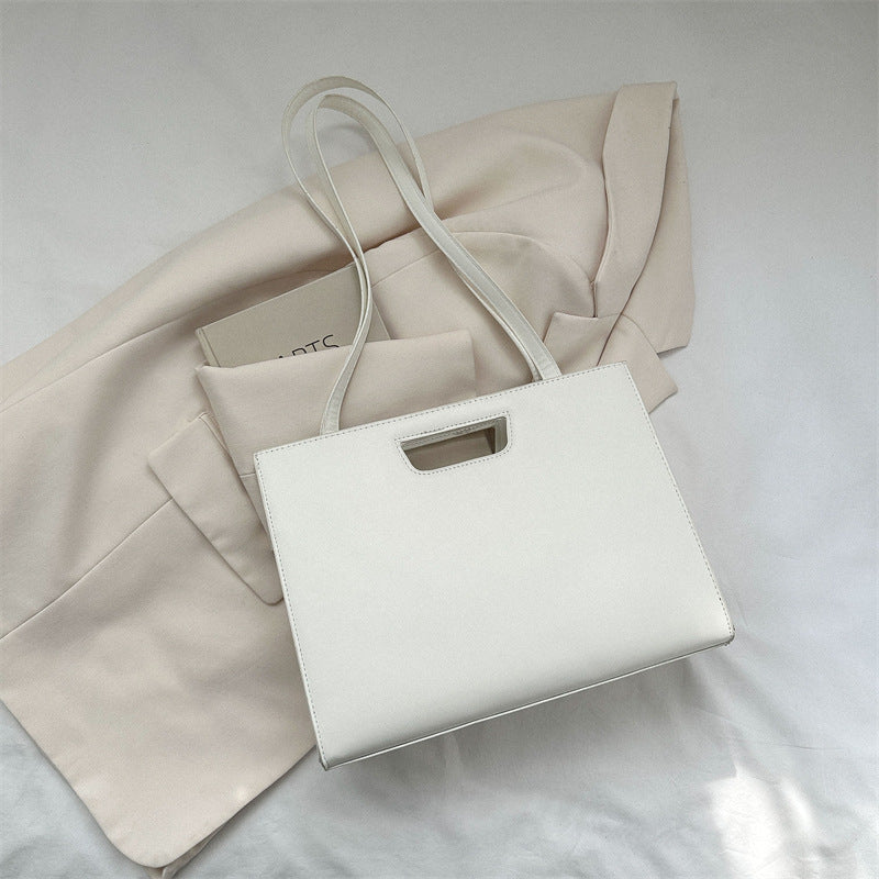 Mode Afslappet Ensfarvet Crossbody Retro Shopper Taske