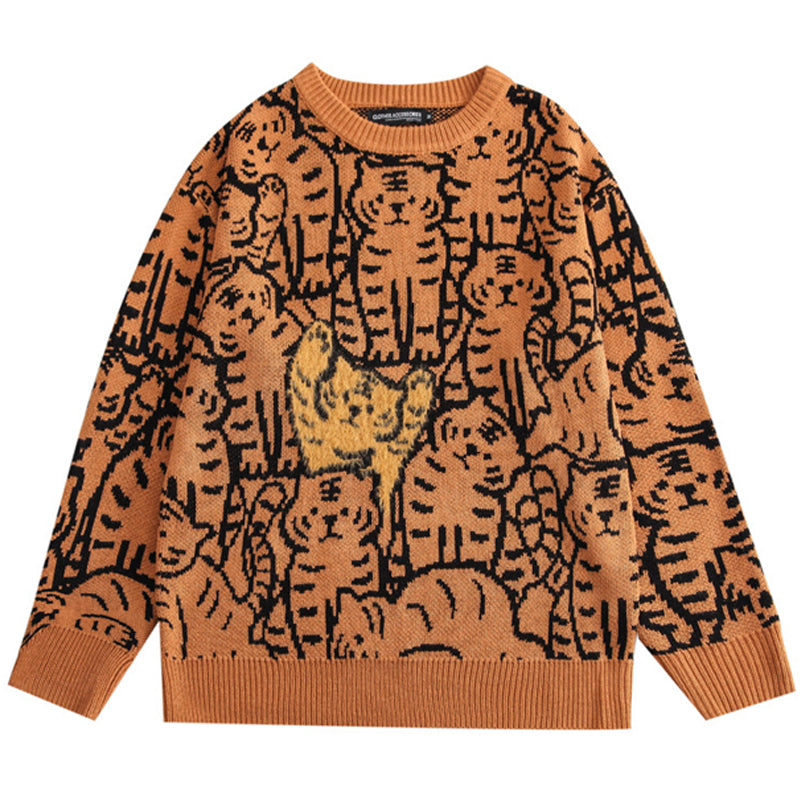 Men's And Women's Knitted Pattern Loose Sweater