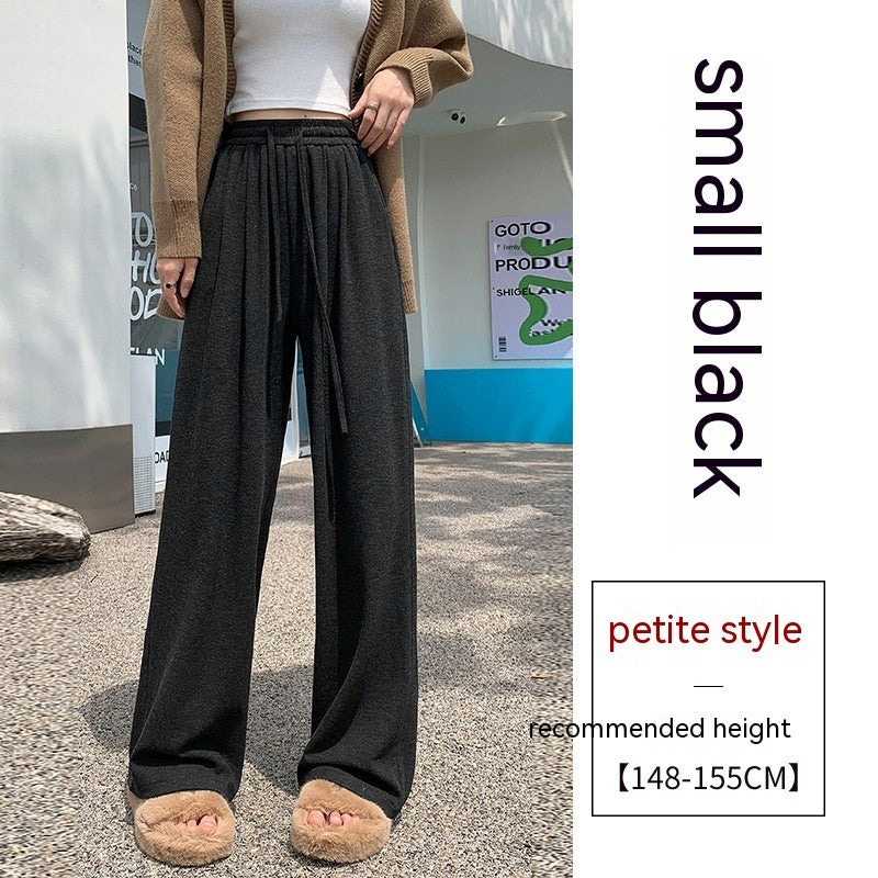 Autumn High Waist Loose Drooping Casual Leisure Style Knitted Mop Pants