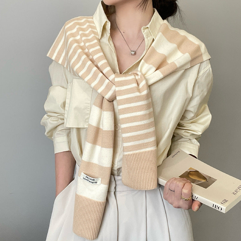 Women's Outer Wear High-grade Matching Shirt Knitted Scarf