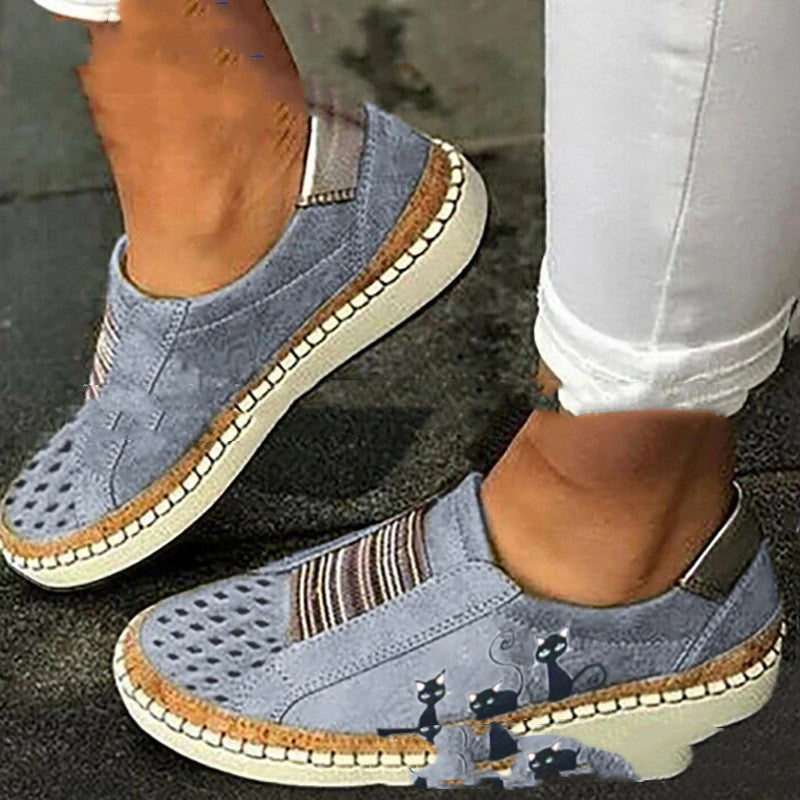 Women's Plus Size Casual Flat Shoes Elastic Slip On