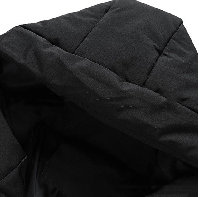 Men's Solid Color Hooded Fleece Cotton Coat