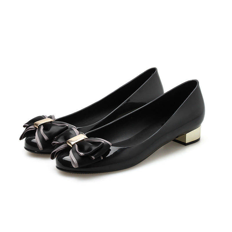 Fashion Single Shoes Women Casual Flat Jelly Solid Color