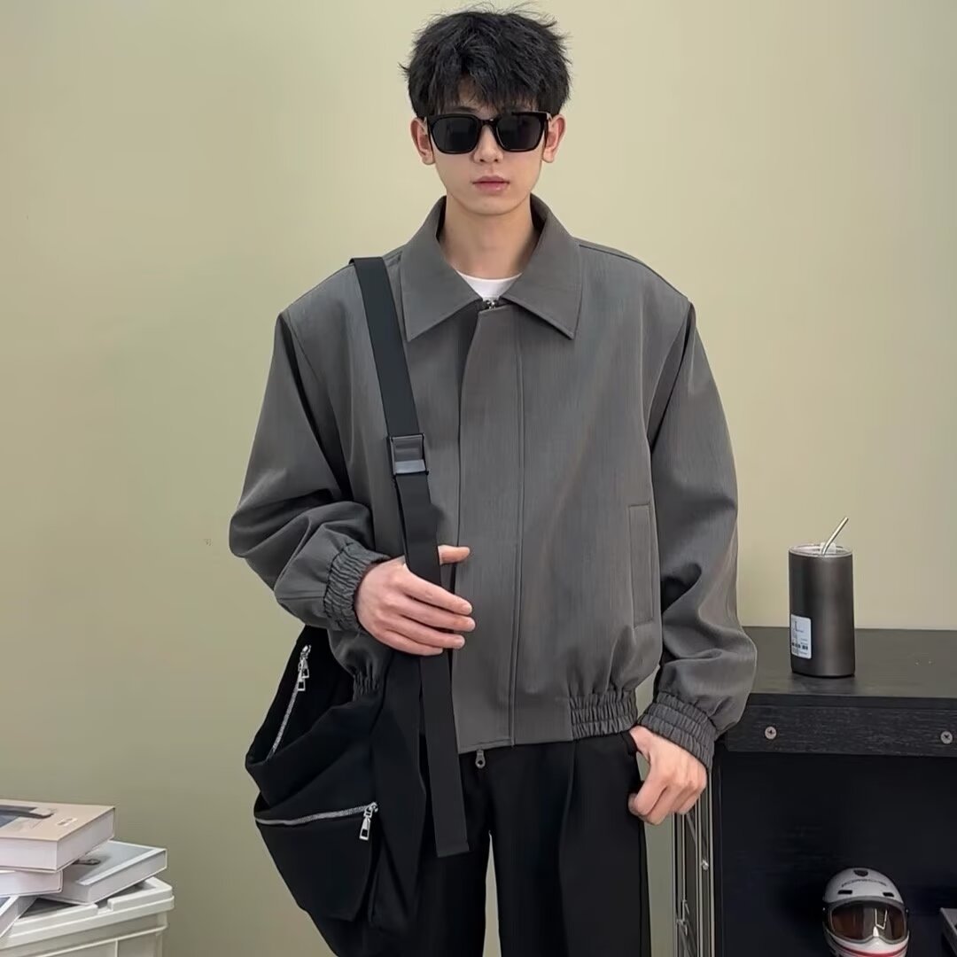 Solid Color Design Casual Men's Jacket