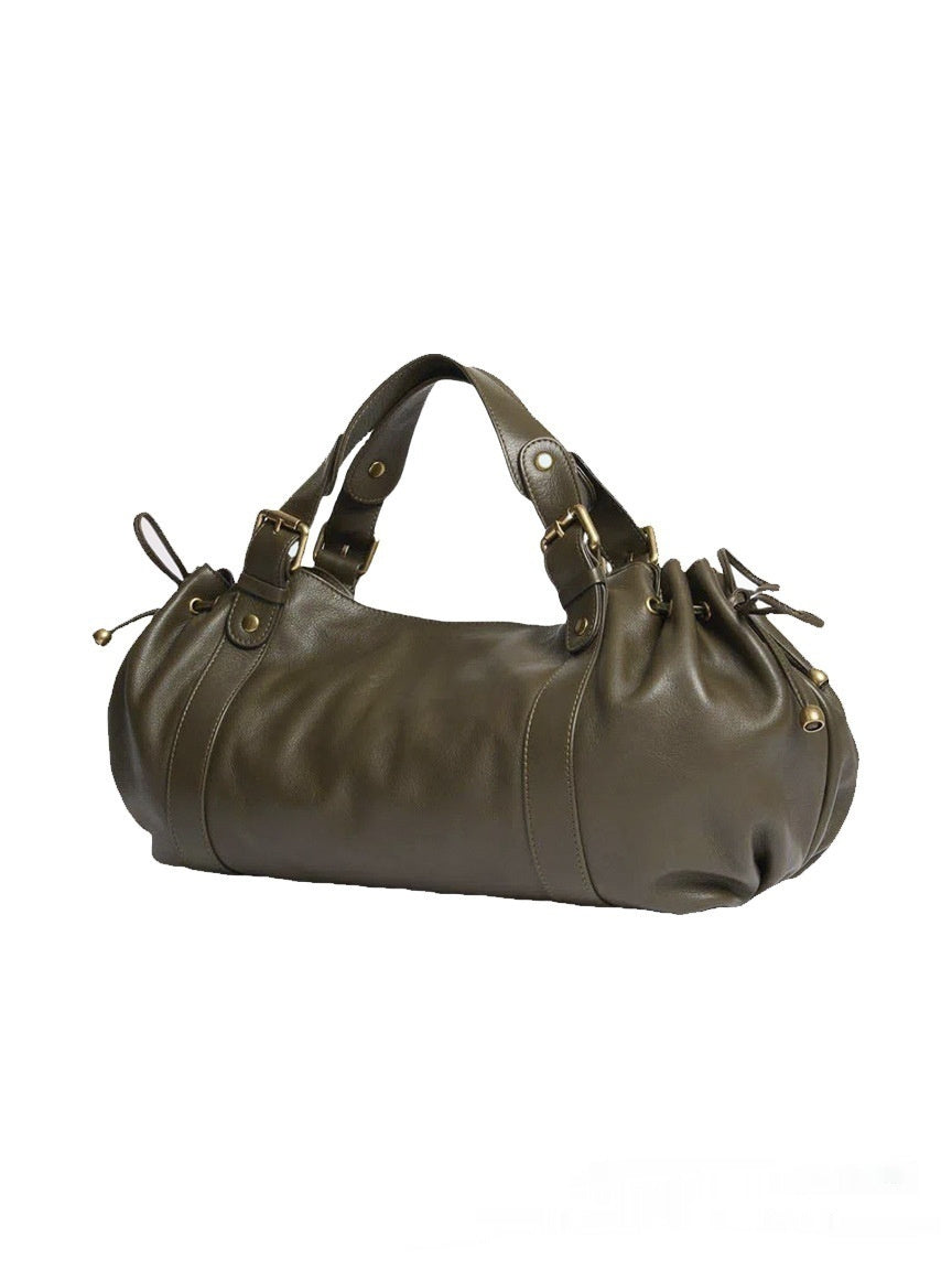 Womens Solid-Color Simple Tote HandbagShoulder Bag