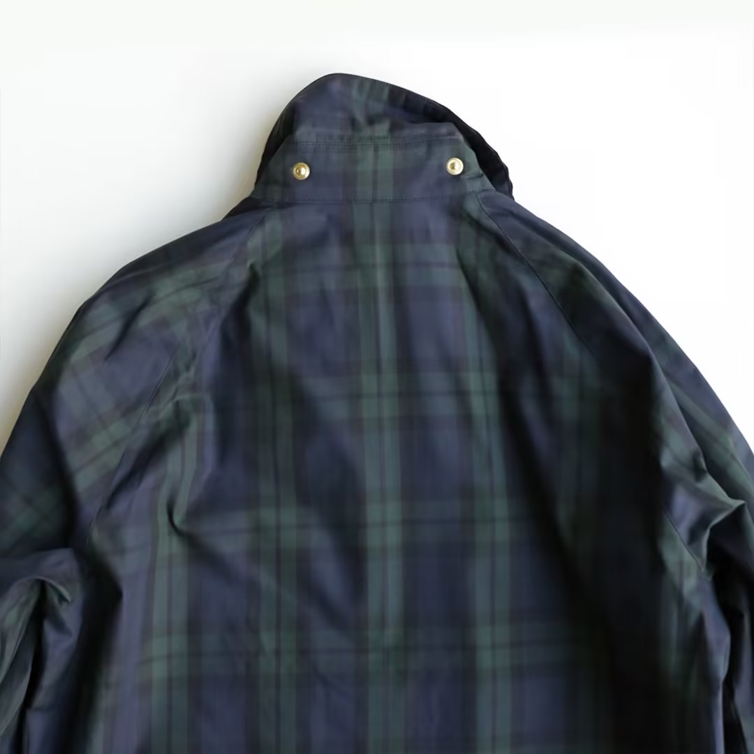 Japanese-style Retro Green Plaid Corduroy Turn-down Collar Coat