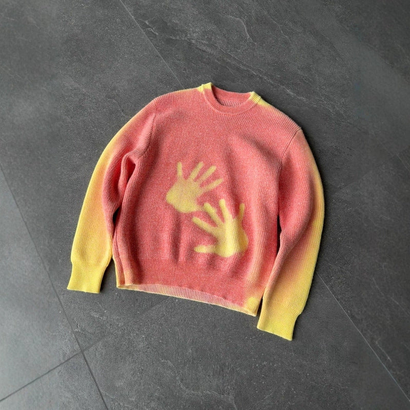 American-style Retro Long-sleeve Knit Sweater